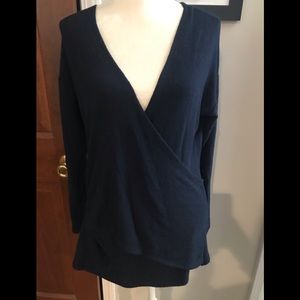 J. Crew Navy Wrap Fleece Sweater. EUC. Sz. S.